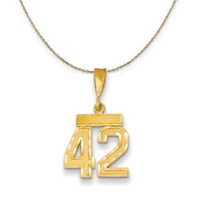 14k Yellow Gold, Varsity, Sm D/C Necklace Number 42 - 16 Inch